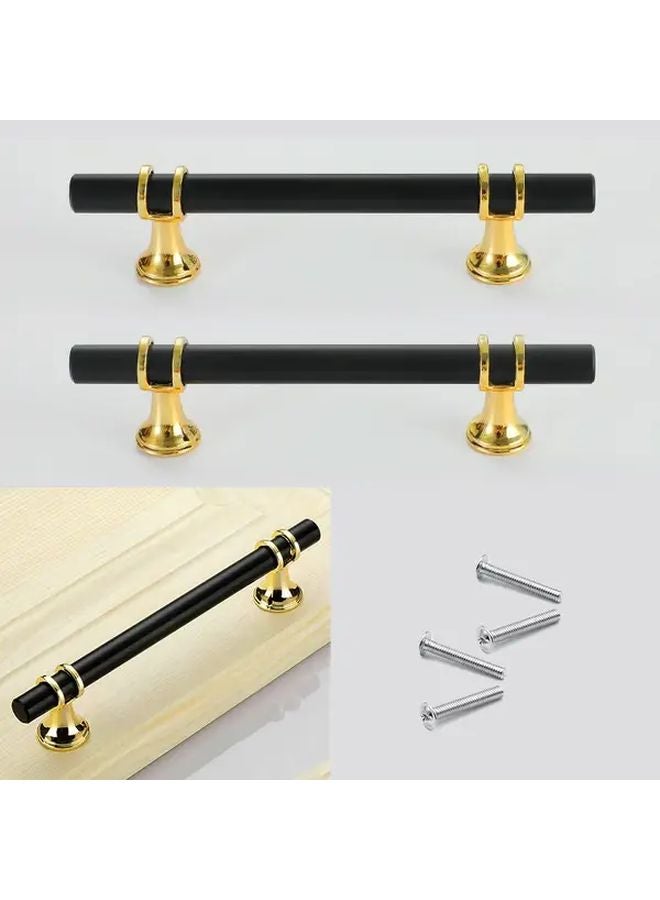 10Pcs Black Gold Stainless Steel Cabinet Handles 160mm Hole Spacing With Screws - Image 2